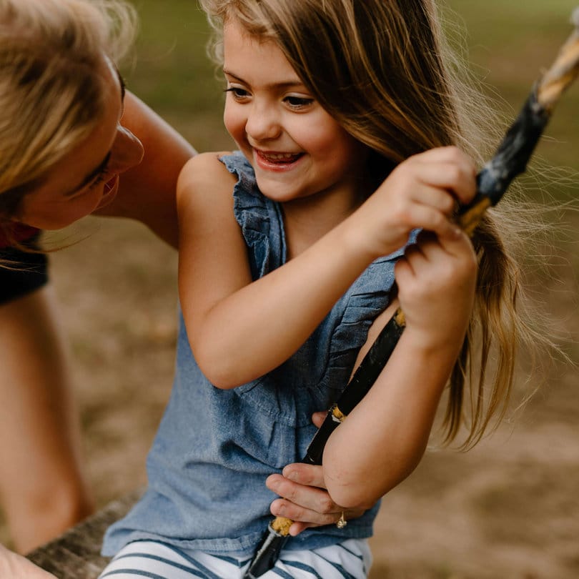 A child playing outdoors